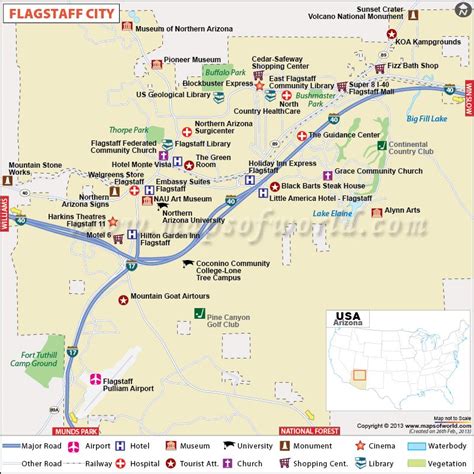 Flagstaff Map Arizona City, Arizona Map, Arizona State, Flagstaff Arizona, Tourist Map, Tourist ...