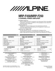 Alpine MRP-F250 - V-Power Amplifier Manual