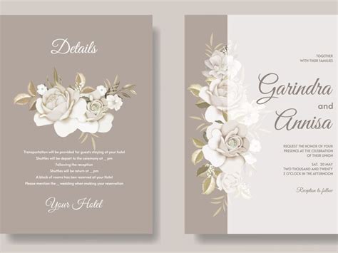 Elegant Floral Frame Wedding Invitation