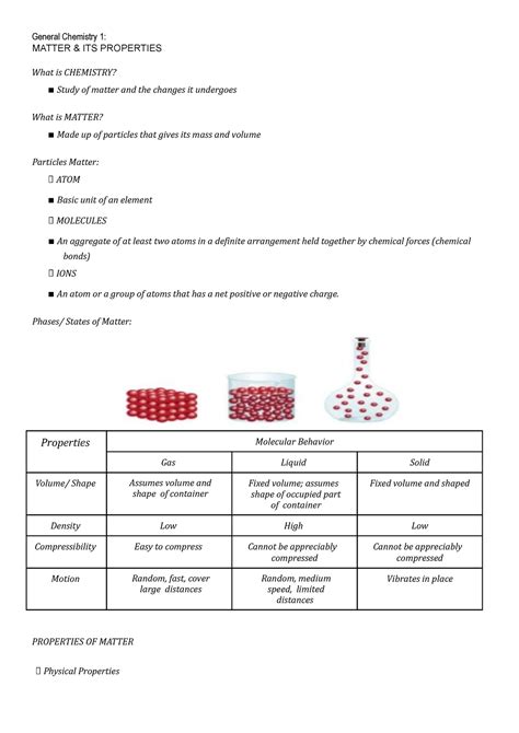 Matter AND ITS Properties - General Chemistry 1: MATTER & ITS PROPERTIES What is CHEMISTRY ...