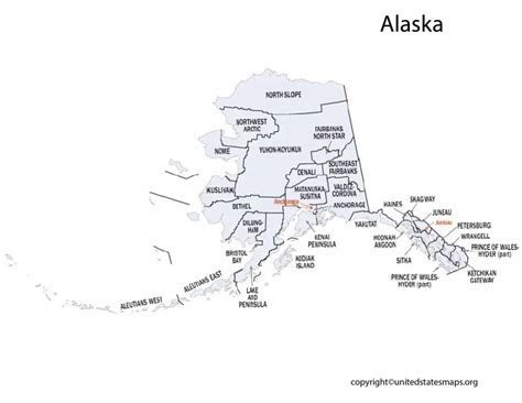 Alaska County Map | County Map of Alaska with Cities