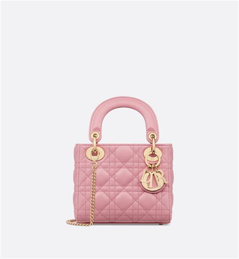 Mini Lady Dior Bag Melocoton Pink Cannage Lambskin | DIOR