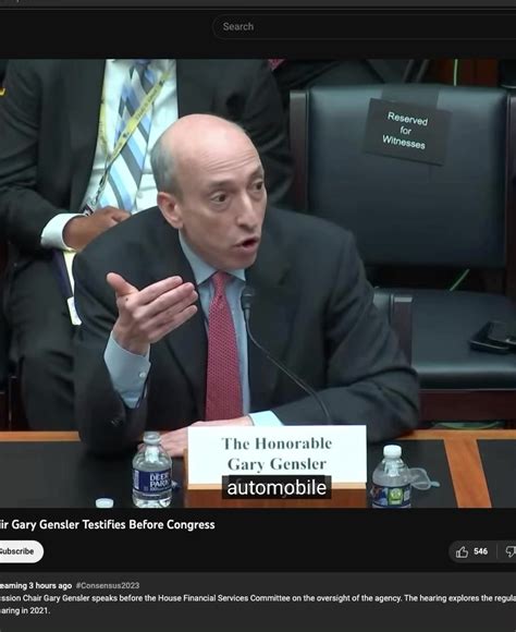 SEC Chair Gary Gensler testifying LIVE before Congress today reveals ...