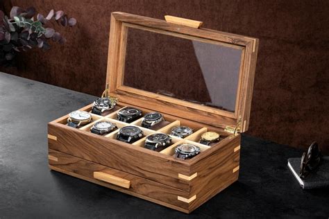 Watch Box With Drawer, Watch Box for Men, Wood Watch Box, 12 Slot Walnut Watch Box Mens Watch ...