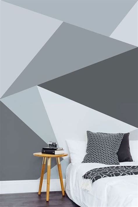 60 Best Geometric Wall Art Paint Design Ideas (24) - 33DECOR | Feature wall bedroom, Cool ...