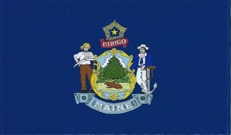 5in x 3in Maine State Flag Bumper Sticker Decal Car Vinyl Window ...