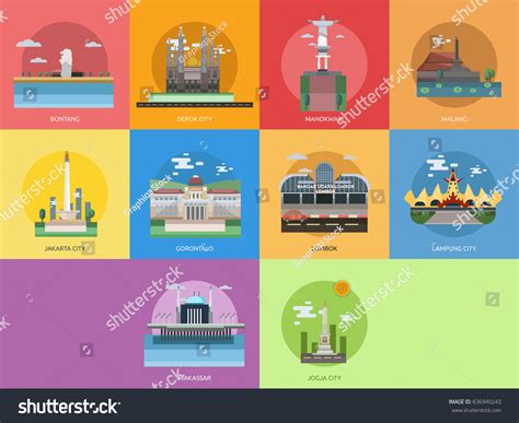 City Indonesia Conceptual Design Stock Vector (Royalty Free) 636940243 | Shutterstock