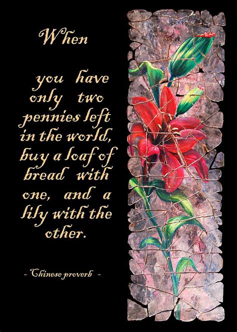 Lily quote Painting by OLena Art | Pixels