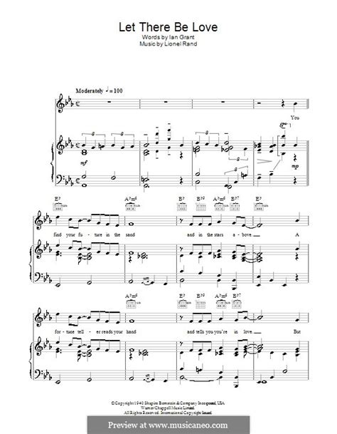 Let There Be Love (Nat 'King' Cole) by L. Rand - sheet music on MusicaNeo