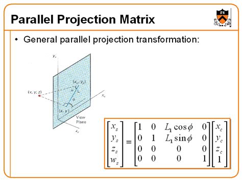 Parallel Projection Matrix