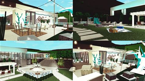 Modern Backyard & Exterior Design - Bloxburg ROBLOX - YouTube