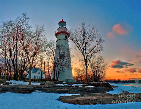 Sunset At Marblehead Lighthouse Photograph by Nick Zelinsky