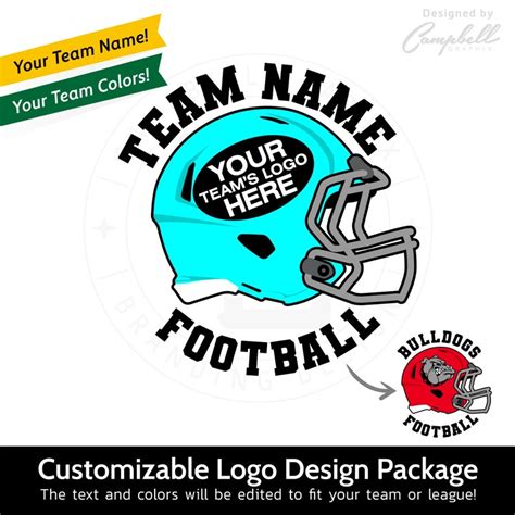 Customizable Logo Design Football Helmet Logo Team Logo Use Your Team ...