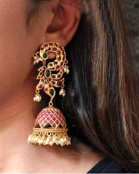 Jhumka Earrings, Indian Earrings, South Indian Earrings, Indian Jewelry ...