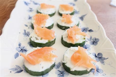 Easy Canapes - Salmon, Cucumber and Cream Cheese