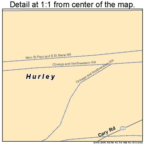 Hurley Wisconsin Street Map 5536525