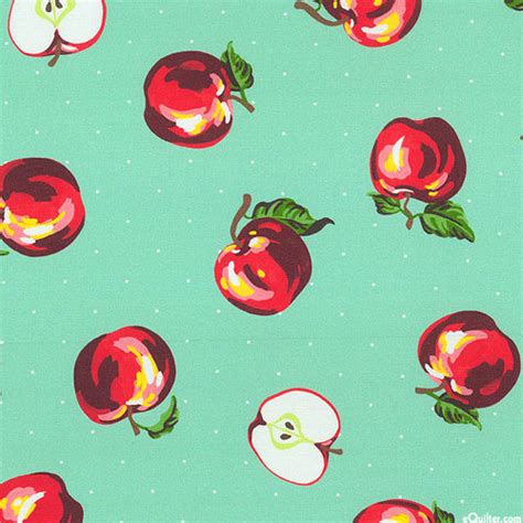 Kaufman Fabrics Fruity Toss - Apple Blossom - Sage Green