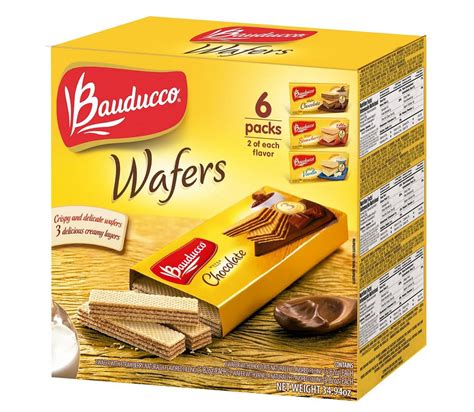 Pack of 6 - Bauducco Assorted Wafers, Chocolate, Vanilla, Strawberry (2 of each Flavor ...