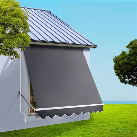 Retractable Fixed Pivot Arm Window Awning Patio Blinds 2.1X2.1MGrey ...