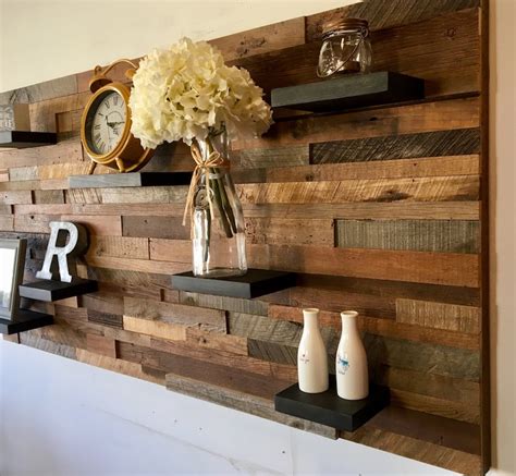 Reclaimed Barn Wood Wall Art With 7 Shelves FREE SHIPPING | Etsy