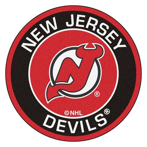 FANMATS NHL New Jersey Devils Black 2 ft. 3 in. x 2 ft. 3 in. Round Accent Rug-18878 - The Home ...