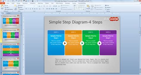 Free Simple Step Diagram for PowerPoint