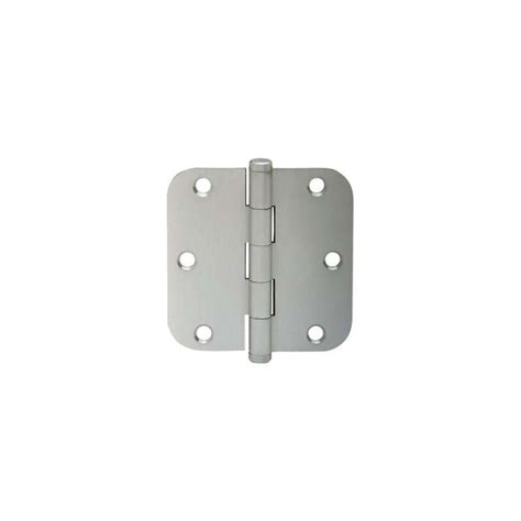 Schlage 3.5 in. x 1/4 in. Radius Satin Nickel Round Hinges (3 per Pack) 683127 | Schlage, Satin ...