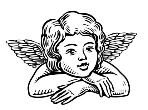 Black and white cupid image.ai Royalty Free Stock SVG Vector