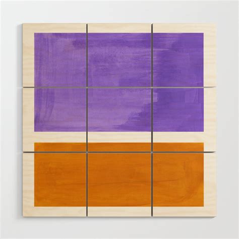 Minimalist Abstract Rothko Mid Century Modern Color Field Lavender Yellow Ochre Wood Wall Art by ...