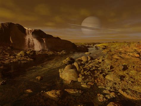 Gorgeous illustrations of what it would look like to stroll along Titan's methane rivers Space ...