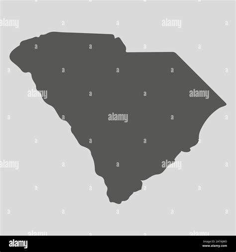 Black map of the State of South Carolina - vector illustration. Simple flat map State of South ...