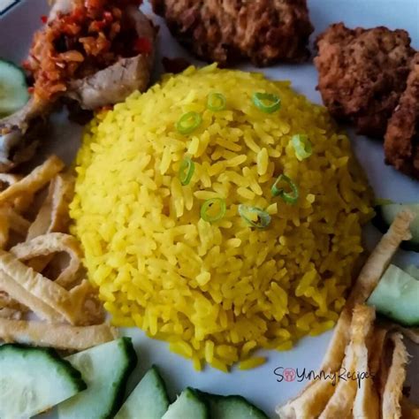 Nasi Kuning Recipe: Indonesian Yellow Rice In Fragrant Coconut Milk And Turmeric - So Yummy Recipes