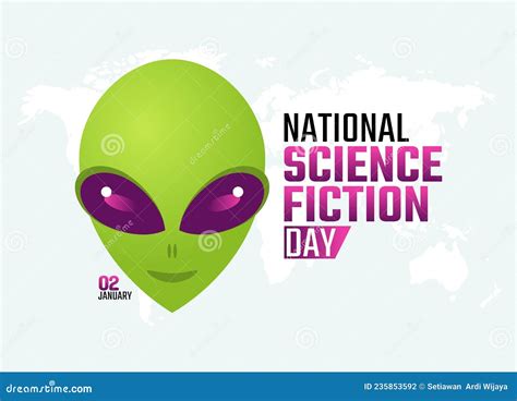 Vector Graphic of National Science Fiction Day Stock Vector - Illustration of paranormal, label ...