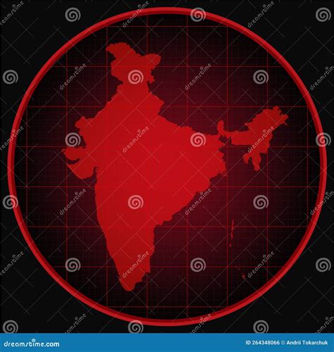 Vector Map India on the Radar Screen Stock Vector - Illustration of ...