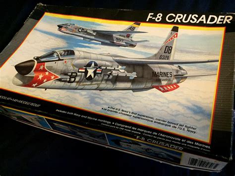 US NAVY, USMC F-8 Crusader Plane Monogram 1:48 Model Kit #5826 NOS-FREE ...