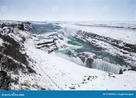 Gullfoss or Golden Waterfall, Iceland Stock Image - Image of ...