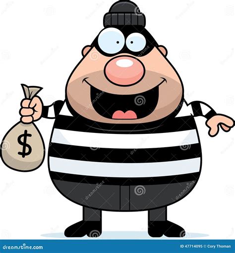 Cartoon Burglar Moneybag stock vector. Image of robber - 47714095