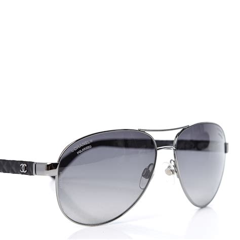 CHANEL Aviator Polarized Sunglasses 4204-Q Black 565033 | FASHIONPHILE