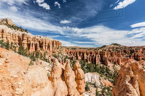 View of hoodoo formations from the Fairyland Trail in Bryce Canyon National Park, Utah, United ...