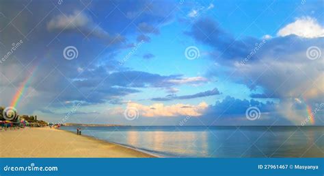 Natural Rainbow Over the Beach Stock Image - Image of cloudy, beautiful: 27961467