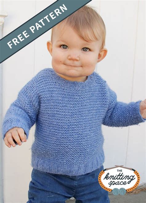 Blue Knitted Children's Sweater [FREE Knitting Pattern] | Baby sweater ...