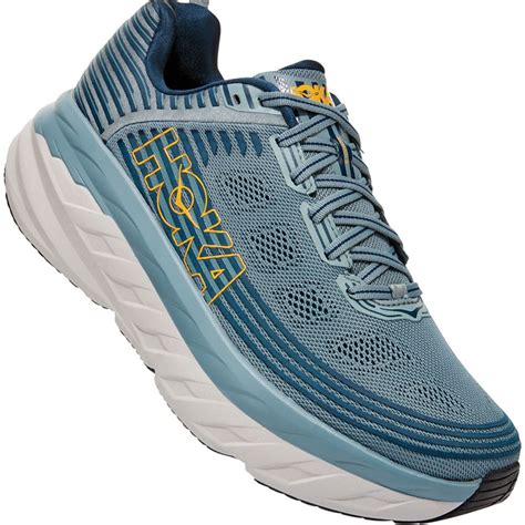 Hoka One One Men's Bondi 6 Running Shoes - Lead/Blue | elliottsboots