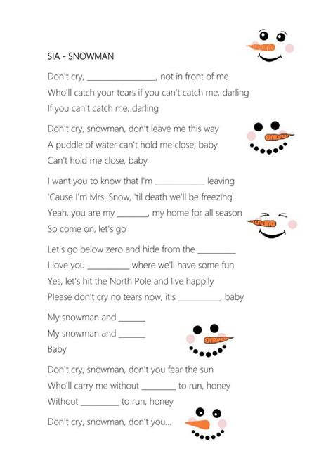 Sia Snowman Worksheet Live Worksheets, 46% OFF