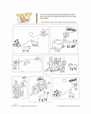 The Boy Who Cried Wolf Story | Worksheet | Education.com | Fairy tales ...