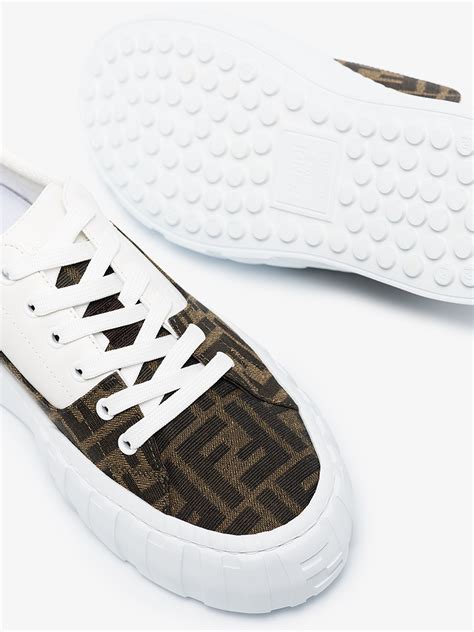 FENDI white Fendi Force leather sneakers | Browns