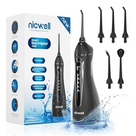 Water Dental Flosser Cordless for Teeth - Nicwell 4 Modes Dental Oral ...