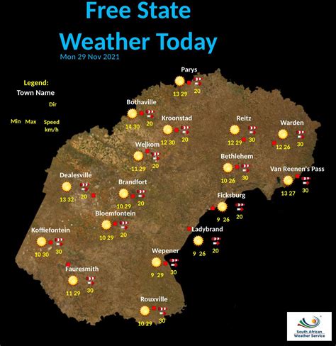 SA Weather Service on Twitter: "Free State Today 's Weather overview ...