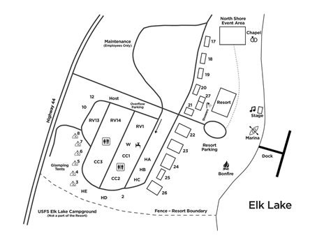 Resort Map - Elk Lake Resort