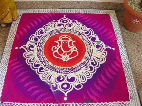 Ganapati Rangoli Designs For Diwali - Ganesha Rangoli Designs - Home & Decor