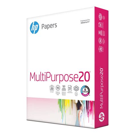 HP Printer Paper, Multipurpose20, 8.5x11, 20lb, 96 Bright, 1 Ream ...